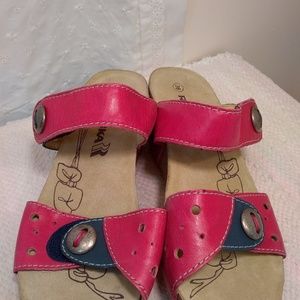 Romika New Women’s Wedge/Sandal Blue/Pink Velcro S